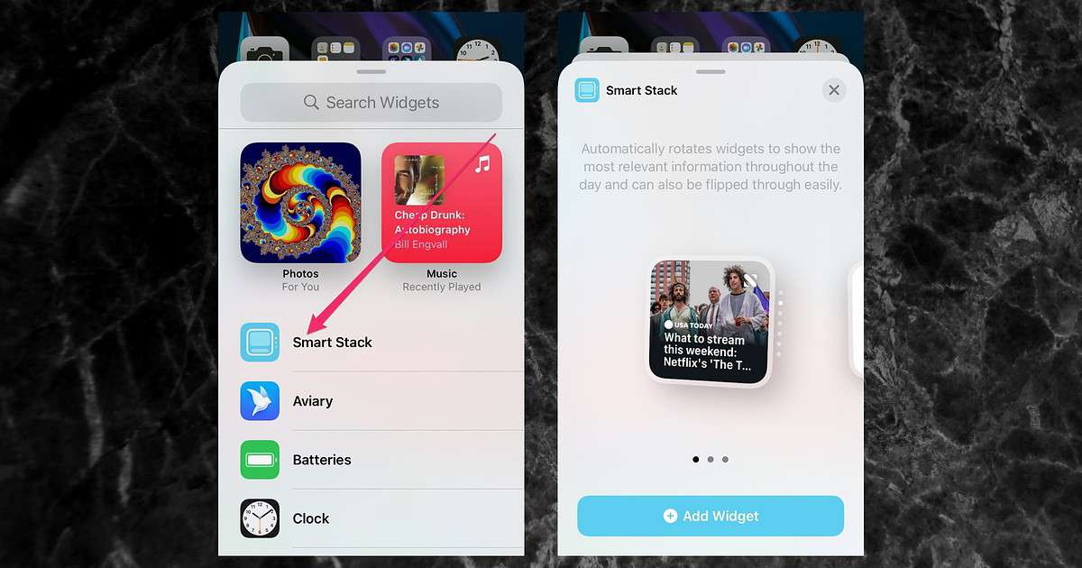 Adding a Smart Stack Widget