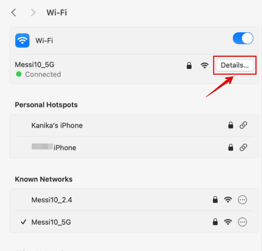 Click on Details
