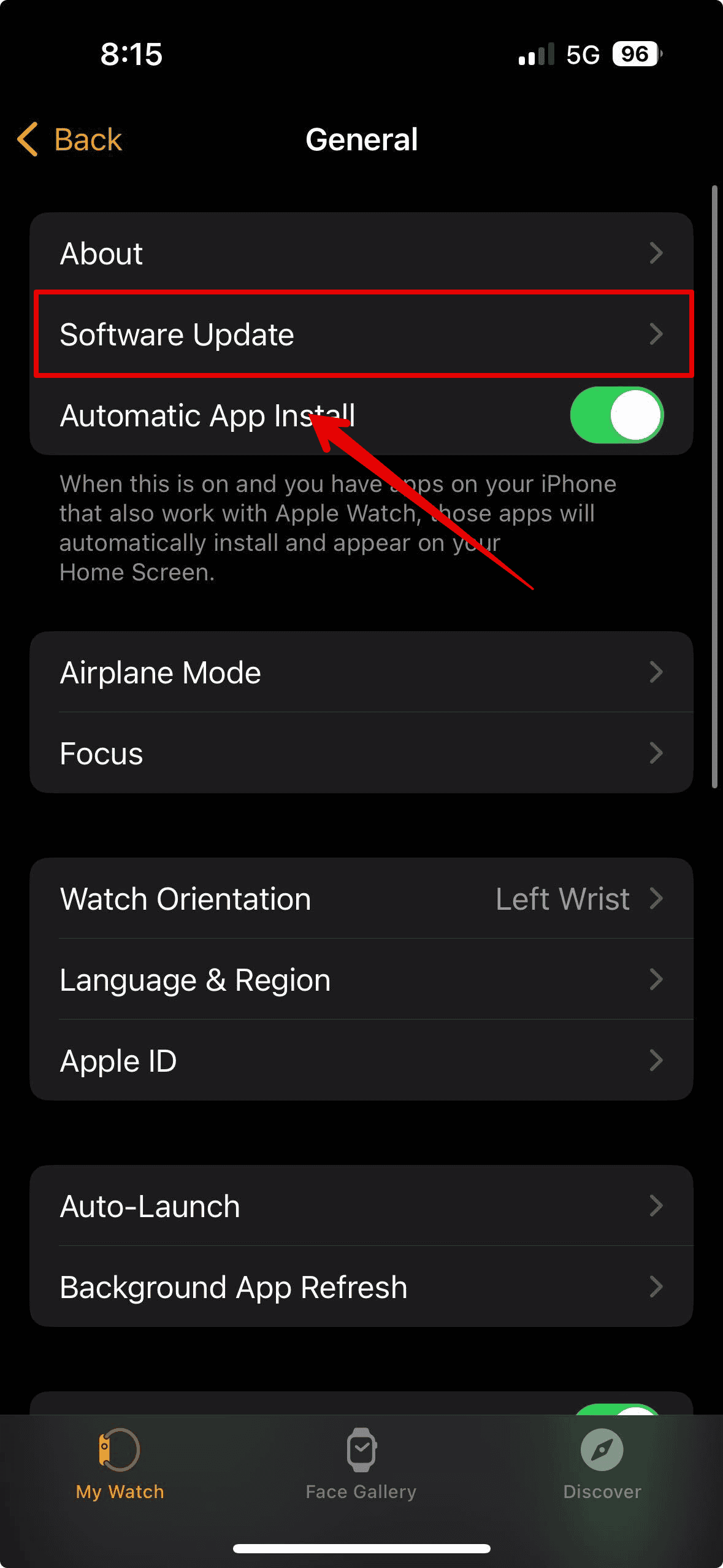 Tap on Software Update