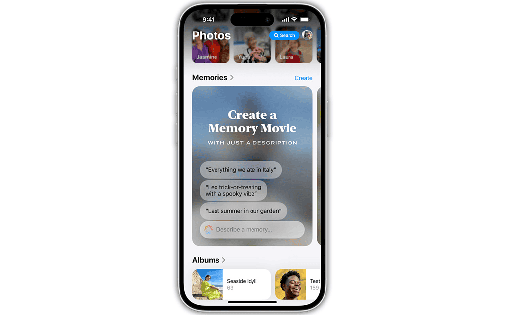 iPhone Apple Intelligence Memory Movie Photos feature