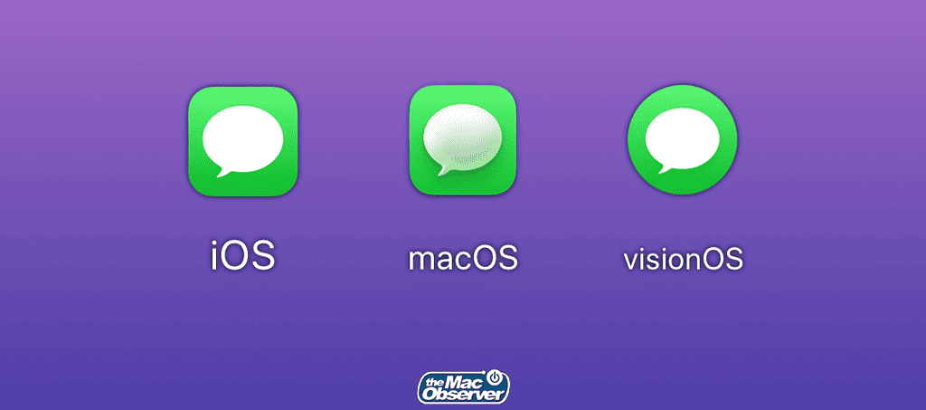 Messages app icons for iOS macOS and visionOS